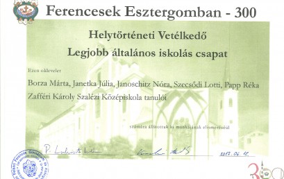 Sikeres helytörténeti vetélkedő